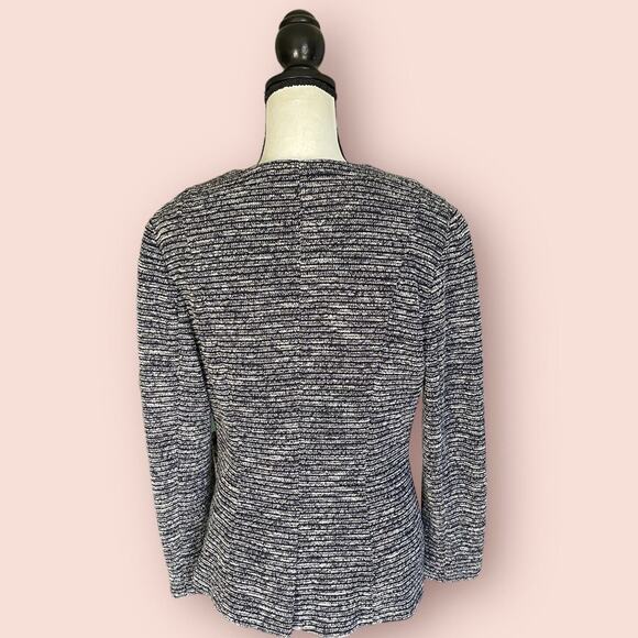 Brooks Brothers Navy Blue White Knit Blazer Jacket Size 10 L - Picture 4 of 11